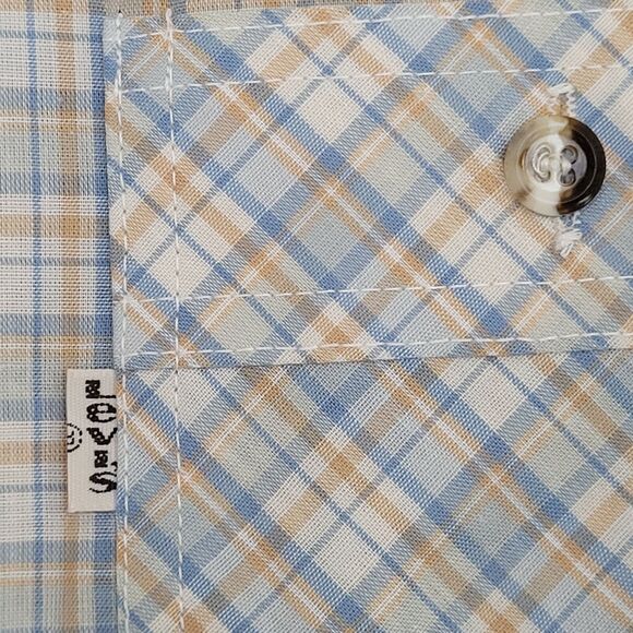 Vintage 80s LEVIS Button Shirt Large 21x30 Blue - Picture 5 of 10